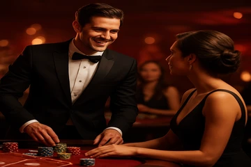 সোনালি কয়েন ও রুলেটের গতিময় ক্যাসিনো দৃশ্য