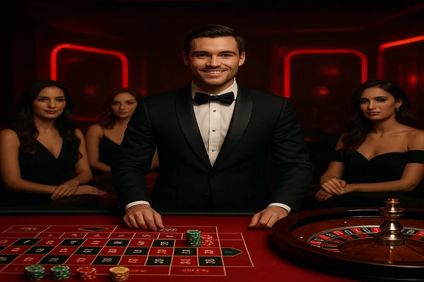 একজন পুরুষ অনলাইন গেম জিতে উল্লাস প্রকাশ করছেন, চারদিকে গেমিং প্রতীকগুলো ভেসে উঠেছে