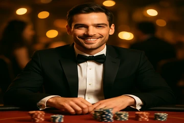 আলোকিত রুলেট চাকা ও ক্যাসিনো চিপগুলোর দৃশ্য, যা লাইভ গেমের রোমাঞ্চ বাড়িয়ে তোলে